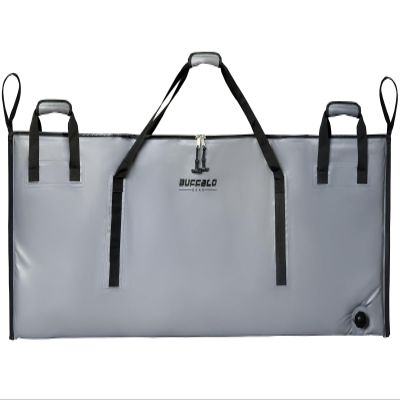 Buffalo Gear Insulated Fish Kill Bag 60x24 In,Leakproof Fish Cooler Bag with YKK Zipper,Large Portable Fish Bag White,Keep Ice Cold More Than 24 Hours (Grey)