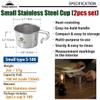 CAMPINGMOON Small Coffee Mug Cup 160ml 304 Stainless Steel Camping Backpacking S-180 (2pcs set) view 2