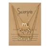 3Pcs 12 Constellation Zodiac Sign Layered Choker Necklaces Old English Letter Astrology Horoscope with Message Card for Women Birthday Friendship Jewelry-Scorpio view 1