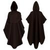 tuduoms Halloween Costumes for Adult Medieval Hooded Monk Cloak Renaissance Priest Robe Friar Cosplay Costume Goth Clothes Coffee view 1