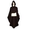 tuduoms Halloween Costumes for Adult Medieval Hooded Monk Cloak Renaissance Priest Robe Friar Cosplay Costume Goth Clothes Coffee view 3