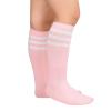 American Trends Kids Toddler Soccer Socks Knee High Tube long Three Stripes Cotton Uniform Sports Socks for Child Boys Girls 1 Pack Pink White 6-9 Years view 3