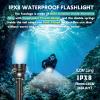 Wurrkos DL70 Dive Light,13000 Lumen Super Bright Scuba Diving Light with 4pcs Led Dive Lights,IPX8 Waterproof Dive Torch Underwater 328ft,4 Mode Night Dive Flashlight for Submarine Deep Sea Cave view 4