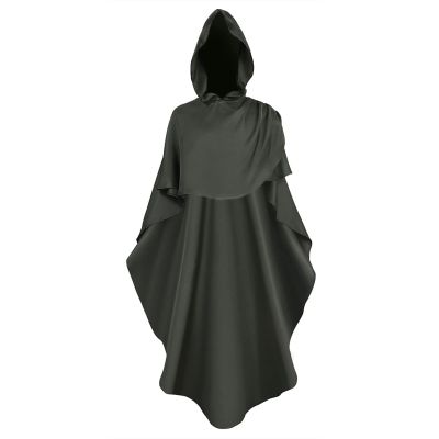 tuduoms Men Hooded Robe Cloak Knight Fancy Cool Cosplay Costume Friar Medieval Hooded Monk Renaissance Priest Robe Costume Gray