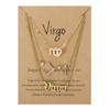 3Pcs 12 Constellation Zodiac Sign Layered Choker Necklaces Old English Letter Astrology Horoscope with Message Card for Women Birthday Friendship Jewelry-Virgo view 1