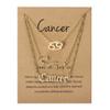 3Pcs 12 Constellation Zodiac Sign Layered Choker Necklaces Old English Letter Astrology Horoscope with Message Card for Women Birthday Friendship Jewelry-Cancer view 1