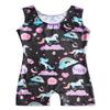 EQSJIU Girls Leotards For Gymnastics With Shorts Black Unicorn Rainbow Pink Cloud Love Heart Shiny Sparkle Leotard Gymnastics Unitards For Girls 3t 4t 3-4t view 2