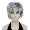 Lydell 8" Short Layered Shaggy Wavy Full Synthetic Wigs (48T Light Gray with Dark Root) view 1