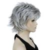 Lydell 8" Short Layered Shaggy Wavy Full Synthetic Wigs (48T Light Gray with Dark Root) view 3