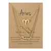 3Pcs 12 Constellation Zodiac Sign Layered Choker Necklaces Old English Letter Astrology Horoscope with Message Card for Women Birthday Friendship Jewelry-Aries view 1
