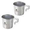 CAMPINGMOON 7oz Mug Cup Stackable 304 Stainless Steel Small Little Camping Beer 210ml S-190 (2pc set) view 1