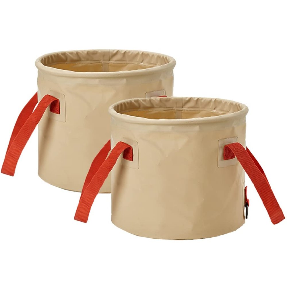 Collapsible Bucket with Handle, Lightweight Folding Water Container, Portable Collapsible Bucket for Fishing, Camping, Hiking, Backpacking, Outdoor, Car Washing (Size : 10L+10L)