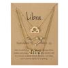 3Pcs 12 Constellation Zodiac Sign Layered Choker Necklaces Old English Letter Astrology Horoscope with Message Card for Women Birthday Friendship Jewelry-Libra view 1