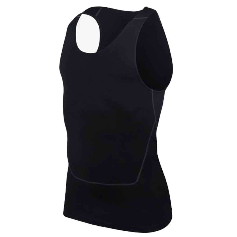 Huimingda Men Tank Tops Quick Dry Rash Guard Sleeveless Muscle T-Shirt for Gym Fitness Jogging Workout Swim Black 3X-Large