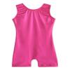 Children Gymnastics Leotard With Shorts Rose Red Shiny Sparkle Pure Biketards For Girls Gymnastics 8-9 Years view 1
