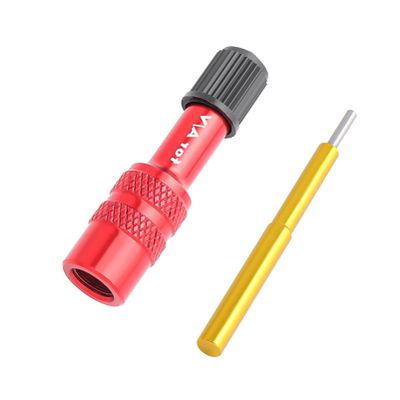 Sanmum Bike Front Fork Valve Adapter Aluminum Alloy Bicycle Air Fork Inflatable Valve Adaptor for Standard Pump or Air Compressor (Red)