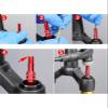 Sanmum Bike Front Fork Valve Adapter Aluminum Alloy Bicycle Air Fork Inflatable Valve Adaptor for Standard Pump or Air Compressor (Red) view 4