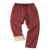 FASKUNOIE Men'Sherpa Fleece Pants Casual Cotton Heavy Winter Warm Loose Golf Running Active Sweatpants Orange Red view 1