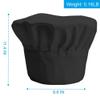 Chef Hat, 2PCS Adult Premium Adjustable Elastic Baker Kitchen Cooking Chef Cap Black view 2