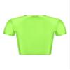 Yhong Women's Smooth Crew Neck Short Sleeve Casual Spandex Crop Top T-Shirt Slim Fit Casual Compression Workout Vest Fluorescent Green Medium view 4