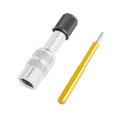 Sanmum Bike Front Fork Valve Adapter Aluminum Alloy Bicycle Air Fork Inflatable Valve Adaptor for Standard Pump or Air Compressor (Silver)