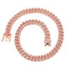 13mm Cuban Link Chain For Men Women Iced Out Chain Miami Cuban Necklace Bling Diamond Chains Hip Hop Jewelry Rose Gold 18inch view 1