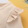 Kids Toddler Boy Girls Clothes Casual Soild Ribbed Long Sleeves Top Pants Set Outfit Baby Bundle (Beige-`, 3-6 Months) view 4