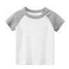 Toddler Kids Baby Boys Girls Color Block Short Sleeve Crewneck T Shirts Tops Tee Clothes Athletic (Grey #0, 5-6 Years) view 1