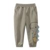 Toddler Kids Baby Boys Cotton Pull On Sweat Pants Dinosaur Elastic Basic Long Pants Joggers Wax (0-Khaki, 5-6 Years) view 1
