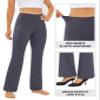 AFITNE Women's Bootcut Yoga Pants with Pockets, High Waisted Workout Athletic Bootleg Pants Flared Work Dress Pants Grey - XS view 3