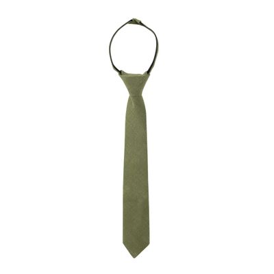 Spring Notion Boys' Linen Blend Zipper Necktie Olive Large
