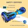 SIMATE Hoverboard, Bluetooth All Terrain Hover Boards with LED Lights and APP Control, Gifts for Kids Adults Girls Boys, for All Ages view 3