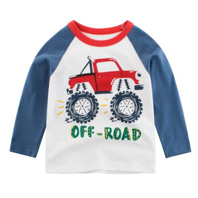 Toddler Kids Baby Boys Girls Cars Letter Print Long Sleeve Crewneck T Shirts Tops Tee Clothes for (@-Blue, 3-4 Years)