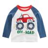 Toddler Kids Baby Boys Girls Cars Letter Print Long Sleeve Crewneck T Shirts Tops Tee Clothes for (@-Blue, 3-4 Years) view 1