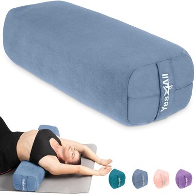 Yes4All Triple-Layer Sponge Yoga Bolster Pillow for Restorative Yoga & Meditation - Versatile Support Pillow, Balance & Poses Modification