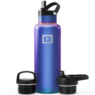 IRON FLASK Camping & Hiking Hydration Flask with Straw, BPA-Free Insulated Stainless Steel Sports Water Bottle - 24 oz Aurora