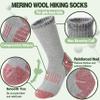 Sandsuced Kids Merino Wool Hiking Socks Girls Boys Toddler Winter Thermal Warm Cozy Boot Thick Cushion Gift Stocking Stuffers Socks 4 Pairs(Purle/Blue/Red/Grey,12-15 Years) view 3