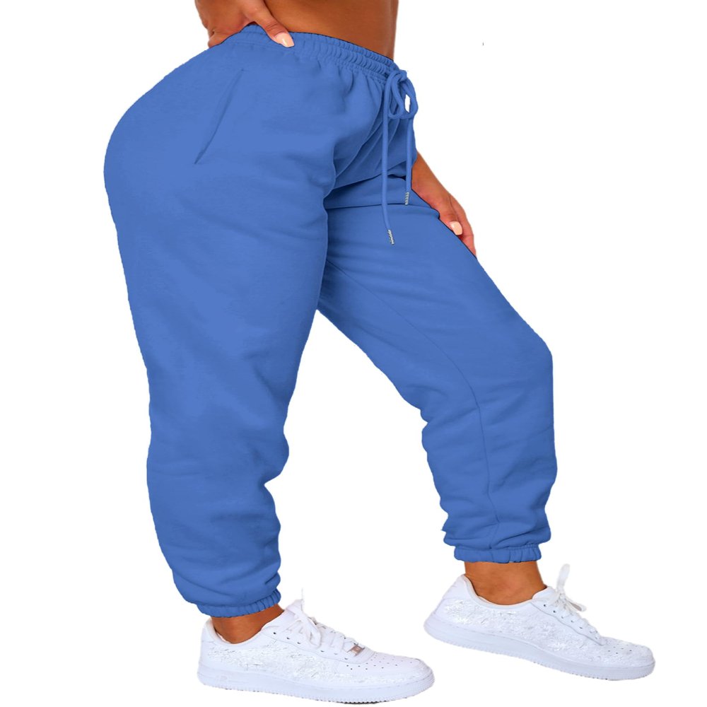 Waitfairy Sweatpants Women - Joggers for Women High Waist Baggy Sweat Pants for Womens Joggers with Pockets Cobalt Blue M