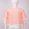 Jizyo Youth Girls Floral Lace Bolero Shrug Top Middle Sleeve Tie Front Elegant Cardigan Sweater Ruffled Hem Dress Cover Up Pink Love 6-8 Years view 4