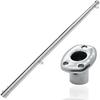 24" L Boat Flag Pole & Mount Base, Marine Deck Socket Rod Holder Bracket Kits for Yacht Ship Truck Yard, Fits 3/4" ID Tube view 1