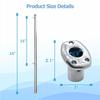 24" L Boat Flag Pole & Mount Base, Marine Deck Socket Rod Holder Bracket Kits for Yacht Ship Truck Yard, Fits 3/4" ID Tube view 2
