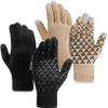 COOYOO Winter Gloves for Women and Men 1/2/3 Pairs,Touch Screen Gloves,Anti-Slip Silicone Gel- Thermal Soft Wool Lining