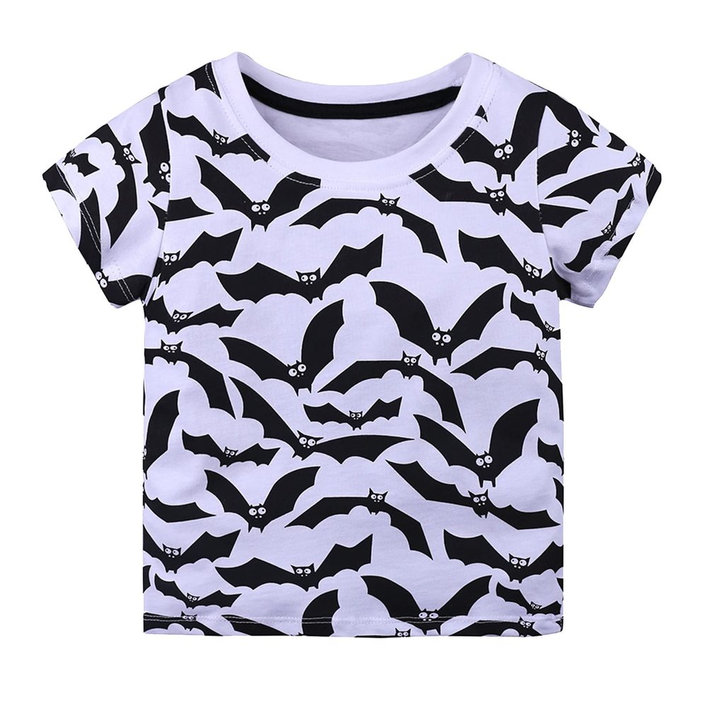 Toddler Kids Girls Boys Car Cartoon 3D Prints Loose Tops Soft Short Sleeve T Shirt Tee Boy Quick (0-Black, 18-24 Months)