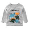 Toddler Kids Baby Boys Girls Dinosaur Letter Print Long Sleeve Crewneck T Shirts Tops Tee Clothes (Grey-@, 6-7 Years) view 1