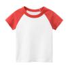 Toddler Kids Baby Boys Girls Color Block Short Sleeve Crewneck T Shirts Tops Tee Clothes Boy (Red #0, 5-6 Years) view 1