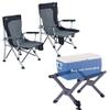 Ablazer Cooler Stand Frame and 2 Pack Outdoor Chairs for Camping, Portable Folding Heavy Duty Camping Accessories for Travel, Hiking, Picnic, Lawn Camping Chair & Ice Box Holder Supports 330Ibs view 1