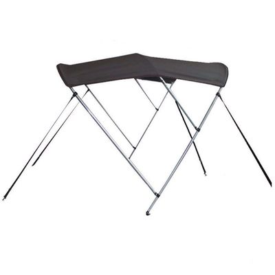 STOPBYUS 7.6 oz Charcoal Grey 3 Bow Round Tube Boat Bimini TOP Sunshade Compatible for Custom Craft Manta RAY Sportsman O/B 1961
