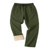 FASKUNOIE Men's Active Running Pants Sherpa Lined Winter Warm Windproof Athletic Joggers Pants Army Green view 1