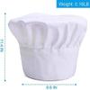 Chef Hat, 2PCS Adult Premium Adjustable Elastic Baker Kitchen Cooking Chef Cap White view 2
