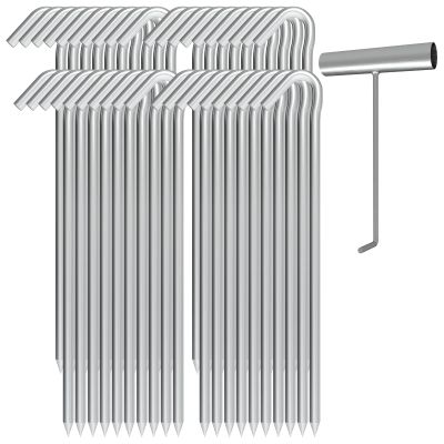 OK5STAR Metal Tent Stakes Heavy Duty 9 Inch with Puller Tool, 40 Pack Anti-Rust Galvanized Steel Ground Anchors Camping Tarp Stakes for Inflatables Outdoor Decorations